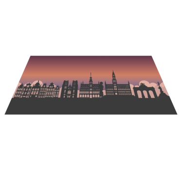 Brüsszel illusztráció kortárs szőnyegek - TenStickers