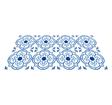Kék fürdőszoba csempe szőnyeg - TenStickers