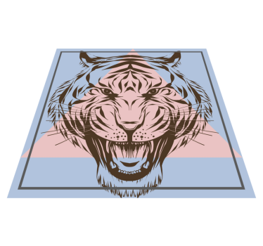 Stilizált tigris portré vinil szőnyeg állat - TenStickers