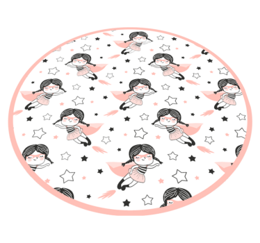Szuperlány kerek egyedi szőnyegek - TenStickers