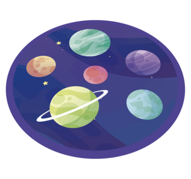 Vinyl szőnyeg különböző bolygók galaxis gyerekek vinyl szőnyeg - TenStickers