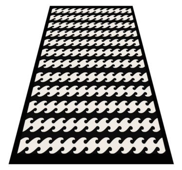 Szokatlan alakú fekete-fehér vinil szőnyeg kortárs szőnyegek - TenStickers