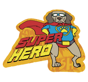 Szuperhős kutya vinil szőnyeg mások - TenStickers