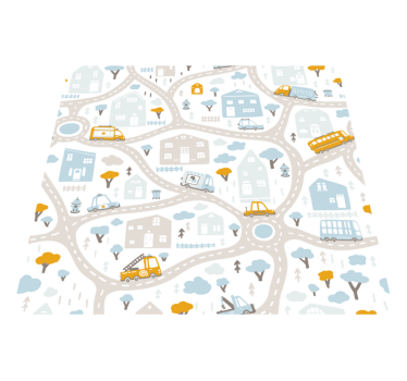 Doodle road map mat - TenStickers