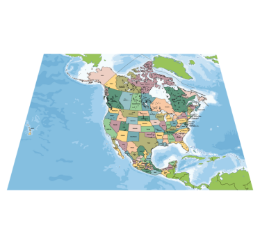 észak-amerikai térkép bakelit térképszőnyeg - TenStickers
