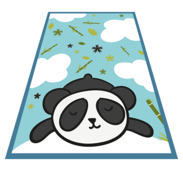 Imádnivaló panda és levelek állati szőnyeg - TenStickers