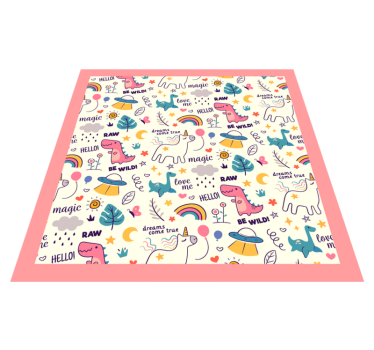 Színes dinoszaurusz téma vinil szőnyeg gyerekek - TenStickers