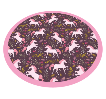 Egyszarvú mintás kör vinil szőnyeg állat - TenStickers