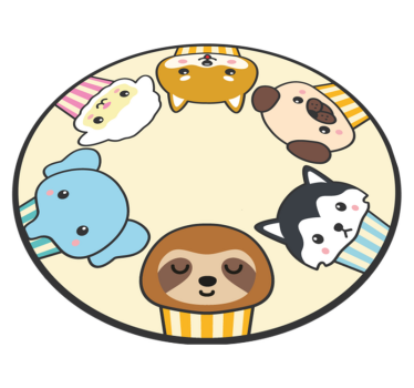 Anime állatok köröznek az állatszőnyegen - TenStickers