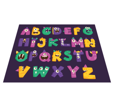 Rajzfilm szörny ábécé szőnyeg - TenStickers
