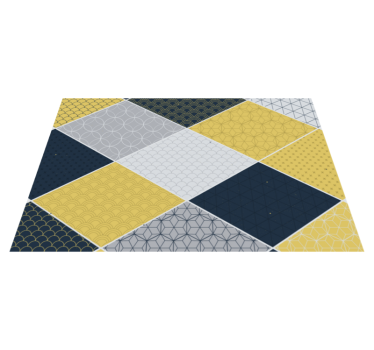 Sárga mintás vonalak geometriai vinil szőnyegek - TenStickers