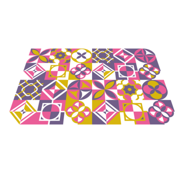 Geometriai csempe szőnyeg - TenStickers