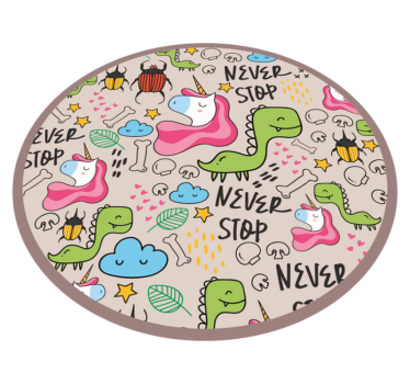 Dinoszaurusz egyszarvú gomba, egyedi szőnyegekkel - TenStickers