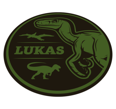 Dinoszaurusz raptor szöveggel állati szőnyeg - TenStickers