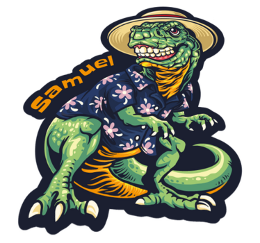 T rex dinoszaurusz nyaralás hálószoba szőnyegen - TenStickers