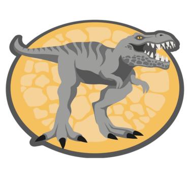 Dinoszaurusz kör alakú design vinil szőnyeg gyerekek - TenStickers