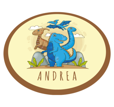 Dinoszaurusz kör összetétele Vinil szőnyeg nevekkel - TenStickers