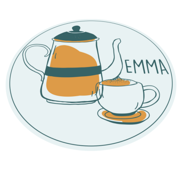 Kávé szöveg és csésze kortárs szőnyegek - TenStickers