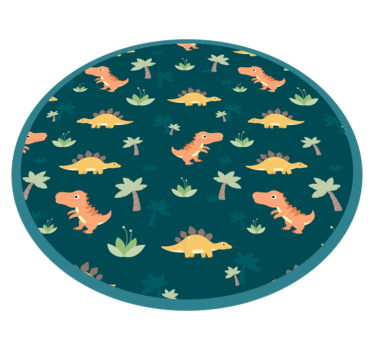 Dinoszaurusz kör alakú vinil szőnyeg gyerekek - TenStickers