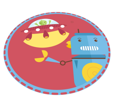 Háború idegen robot rajzfilm gyerekeknek vinyl szőnyeg - TenStickers