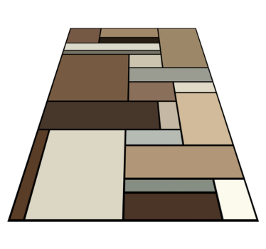 Kortárs geometrikus rétegek vinil szőnyeg modern - TenStickers