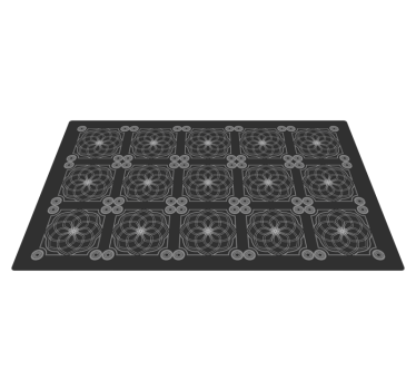 Geometrikus virágmintákkal Vinil szőnyeg fekete - TenStickers