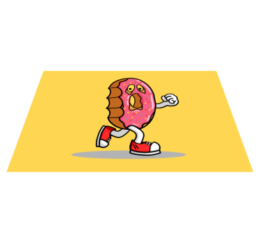Animált fánk karakter vinil szőnyeg mások - TenStickers