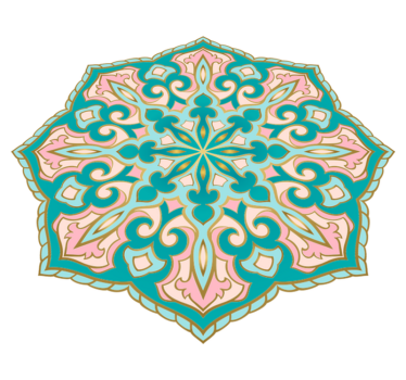 Türkiz és rózsaszín mandala szőnyeg - TenStickers