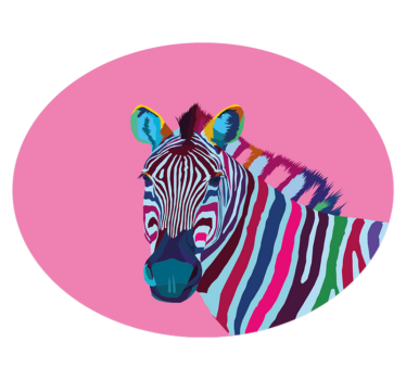Színes zebra portré vinil szőnyeg állat - TenStickers