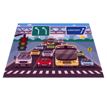 Lámpás teherautó gyerek vinyl szőnyeg - TenStickers