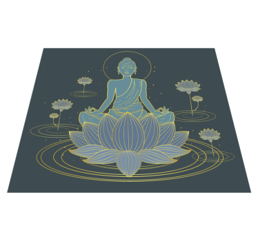 Lótusz és buddha virág vinil szőnyeg - TenStickers