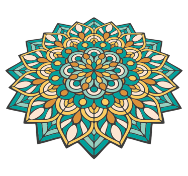 Mandala zöld és narancs mandala szőnyeg - TenStickers