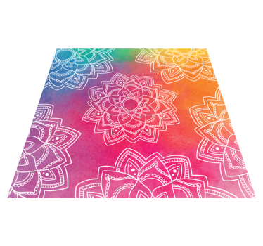 Szivárvány színű háttér mandala szőnyeg - TenStickers