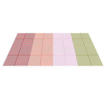 Színes csíkos négyzetek geometriai vinil szőnyeg - TenStickers