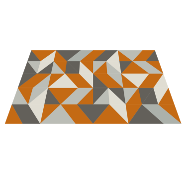 Narancs és szürke absztrakt modern csempe geometriai szőnyegek - TenStickers