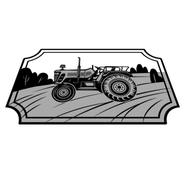 Monokróm traktor vinil szőnyeg mások - TenStickers