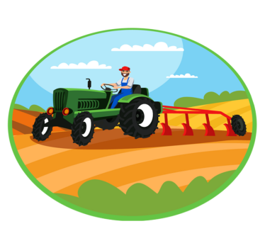 Mezőgazdasági traktor jelenet vinil szőnyeg gyerekek - TenStickers