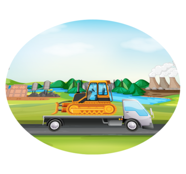 Traktorok és teherautók közúti szőnyeg - TenStickers