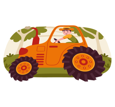 Sima narancssárga traktor gyerek vinyl szőnyeg - TenStickers