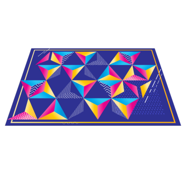 Háromszögek különböző textúrájú geometriai szőnyegekkel - TenStickers