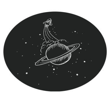 Pályára állított rakéta vinil szőnyeg csillagok - TenStickers
