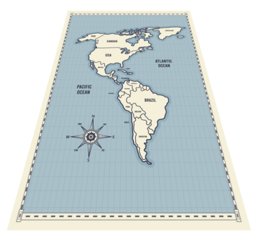 Amerikai kontinens térképkártyája - vinil térképszőnyeg - TenStickers