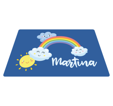 Szivárvány és felhők személyre szabott vinilszőnyeg - TenStickers