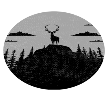 Szürke és fekete szarvas állatszőnyeg - TenStickers