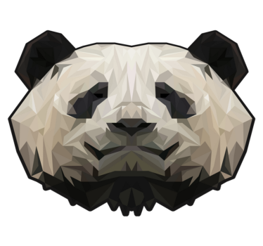 Geometriai panda állatszőnyeg - TenStickers