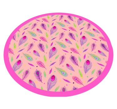 Rózsaszínű pávatoll állati szőnyeg - TenStickers