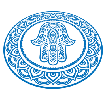 Kék-fehér kéz a fatima etnikai stílusú vinil szőnyegekből - TenStickers