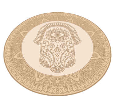 Bézs mandala keze fatima etnikai stílusú vinil szőnyeg - TenStickers