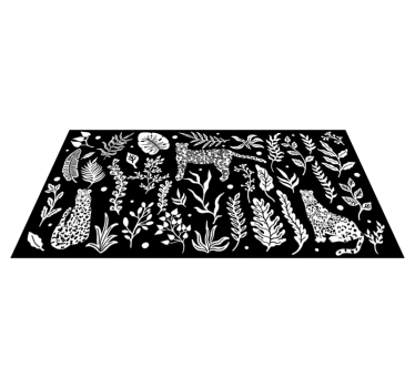 Monstera és leopárdok vinil szőnyeg természet - TenStickers