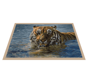 Vízben úszó tigris vinil szőnyeg állat - TenStickers